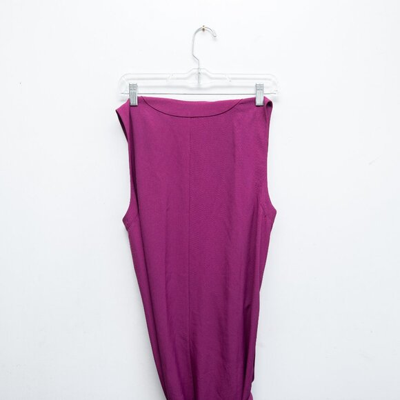 Everlane Sleeveless Wrap Midi Dress "Japanese Goweave" Plum - Picture 7 of 7